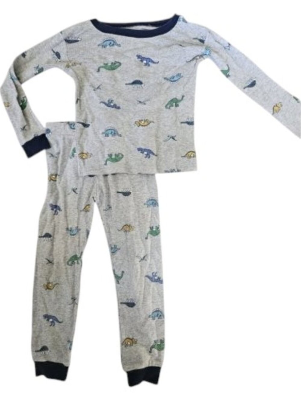 CARTER'S Gray Dinosaur Print Long Sleeve Cotton Pajamas Boys Size 3T